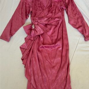 Vintage Women’s Silk Pink Wrap Dress Glam